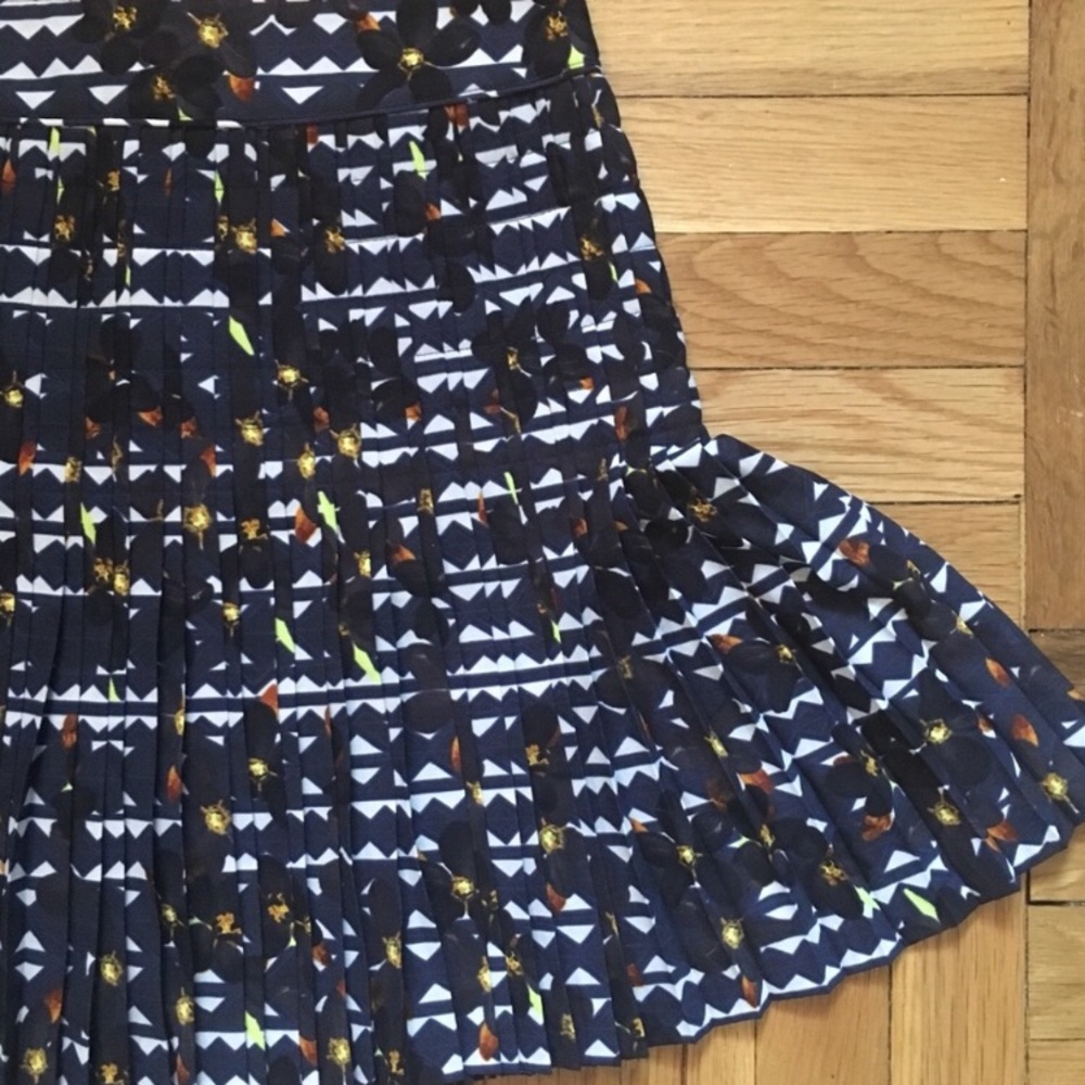 JCrew floral pleated geo skirt